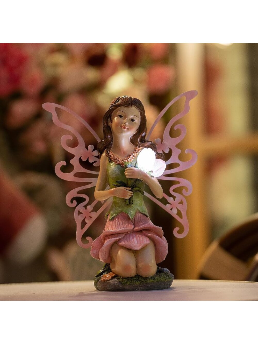 New Fairy Decor Solar-Powered Resin Statue for Outdoor Garden Yards Lawn - Picture 6 of 7